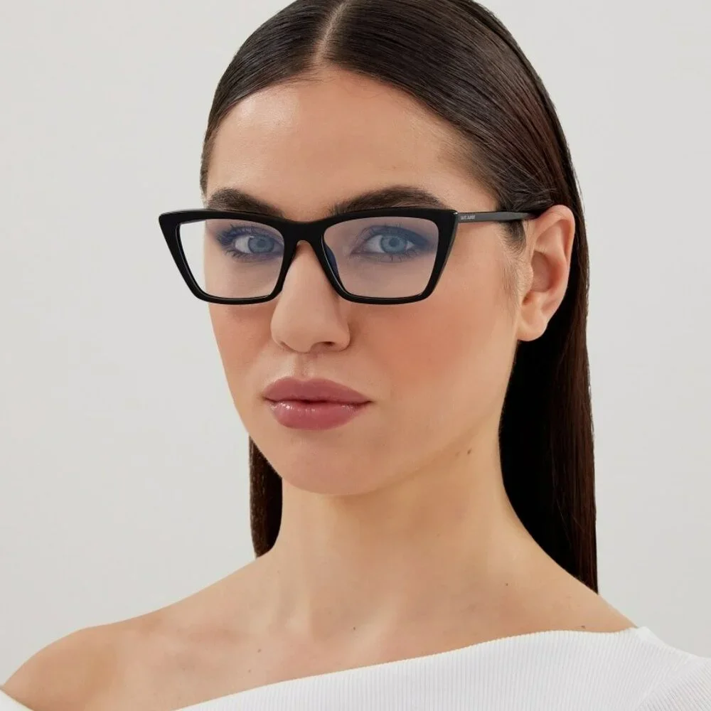 Saint Laurent SL737 MICA THIN OPT 002 BRAND NEW Eyeglasses Dark Havana Unisex